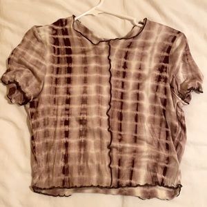 Brown tie dye crop top!
